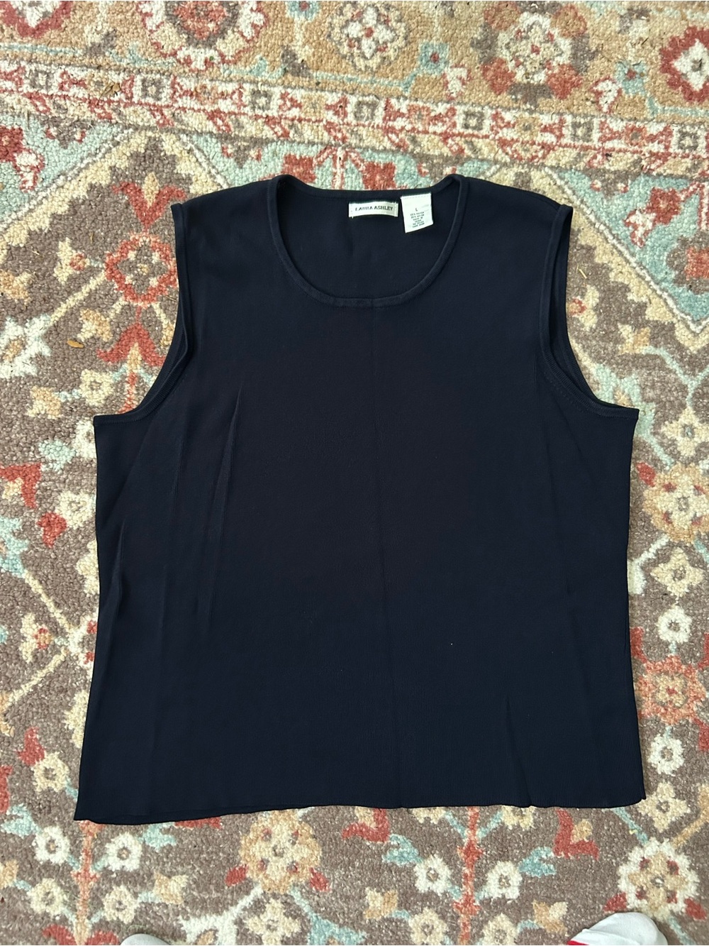 90s Laura Ashley Black Tank Top
